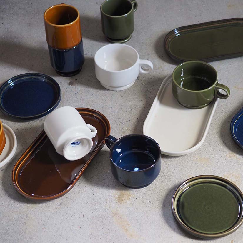 Smith stacking Footed mug - green