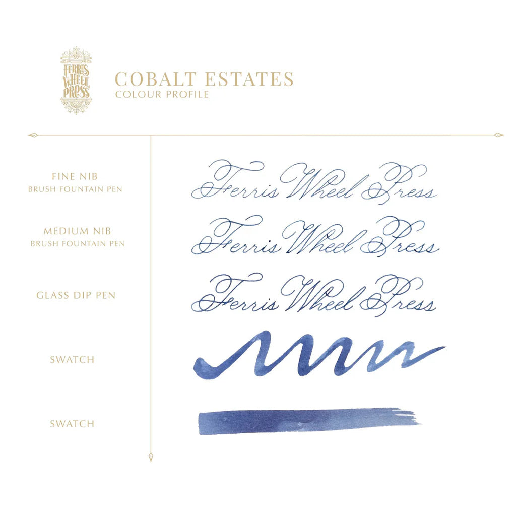 38ml Fountain Pen Ink - Cobalt Estates