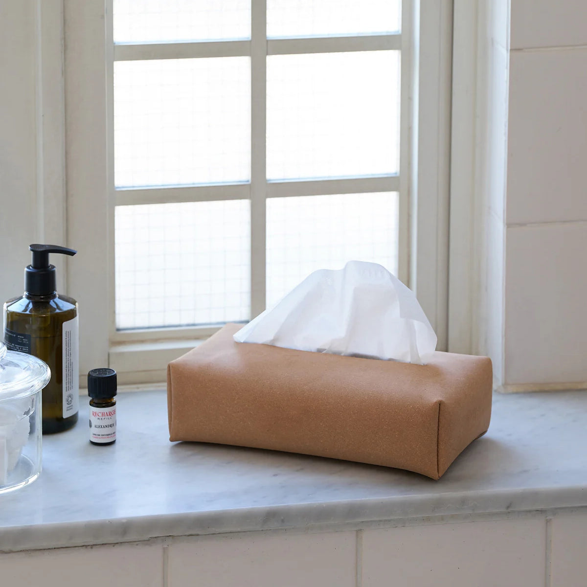TISSUE COVER (recycled leather) beige