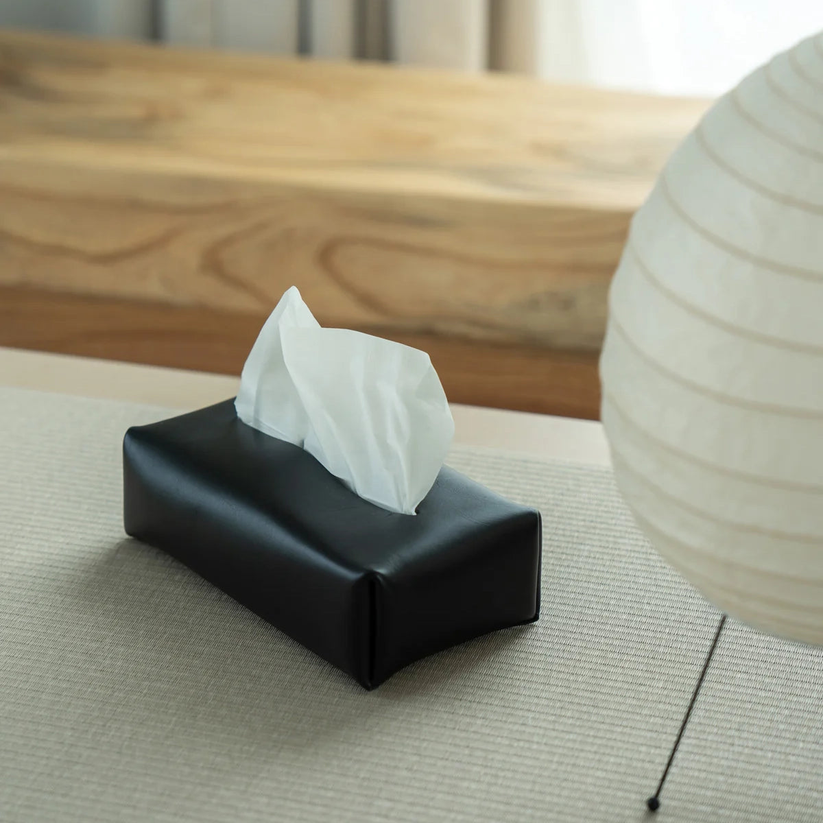 TISSUE COVER (oiled leather) black