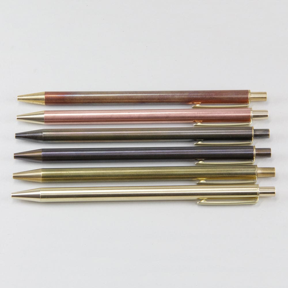 BRASS RETRACTABLE PEN HANMON KUJYAKU - Ballpoint Pen