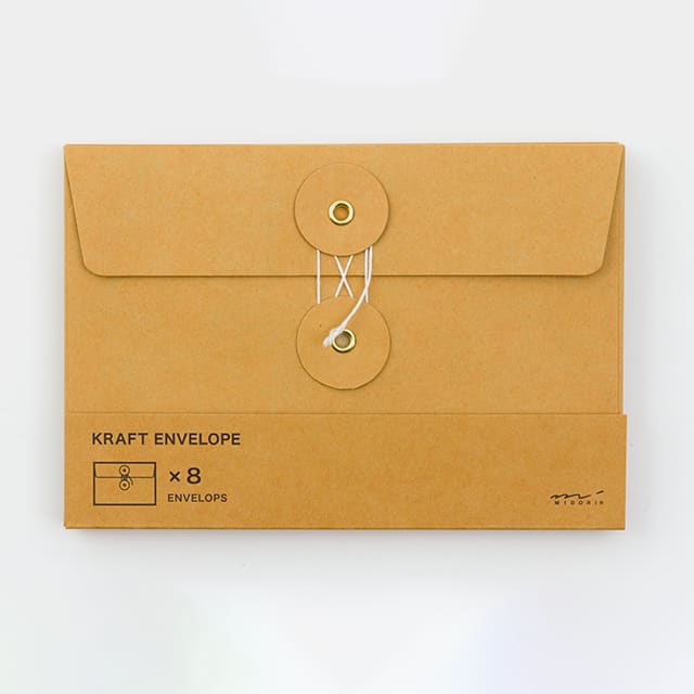 KRAFT ENVELOPE M Horizontal with String Orange