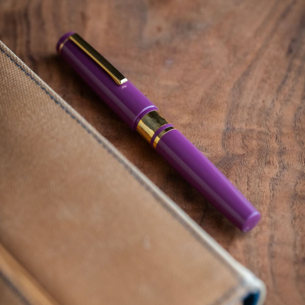 Model J Blackberry Ebonite with Gold trim - Medium