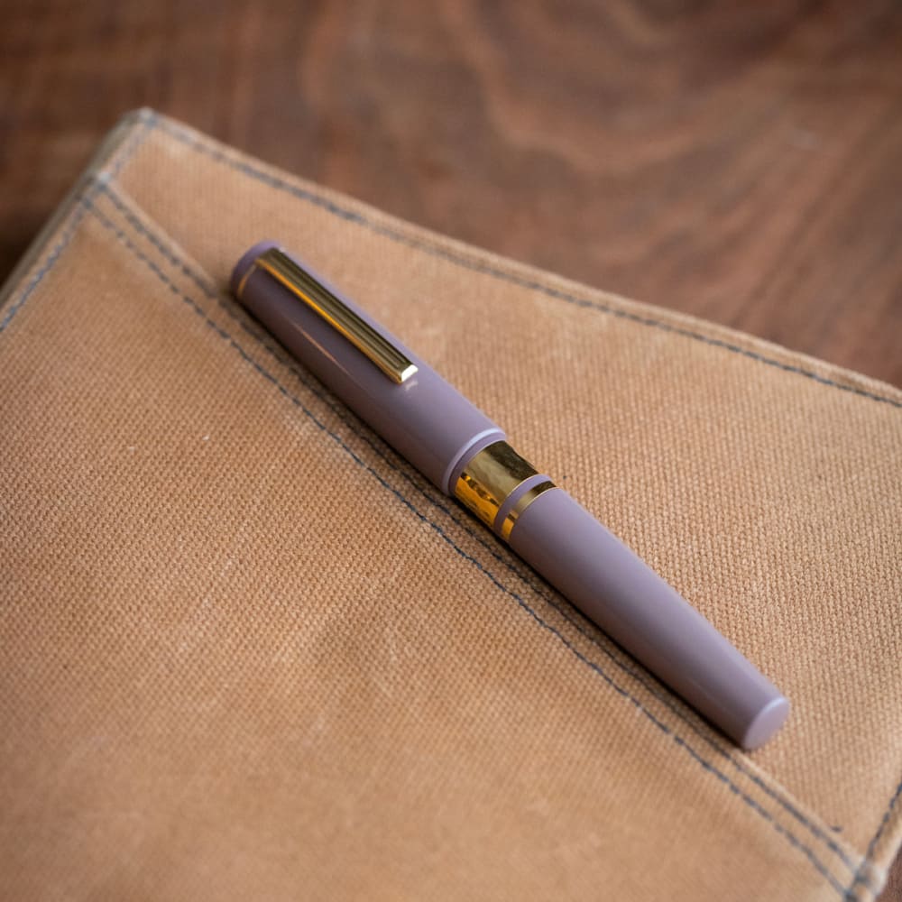Model J Violet Ebonite with Gold trim - Medium - Fountain