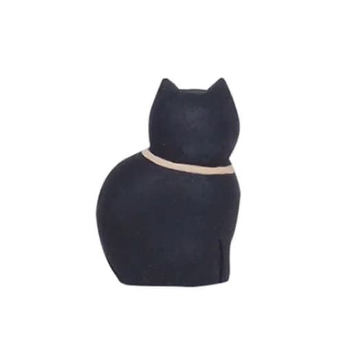 T-Lab./ Polepole Oyako/ Black Cat Child - Wooden Animal