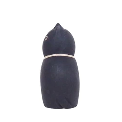 T-Lab./ Polepole Oyako/ Black Cat Child - Wooden Animal