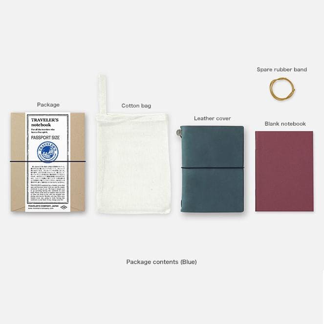 TRAVELER’S notebook cover Blue in Leather - Passport Size -