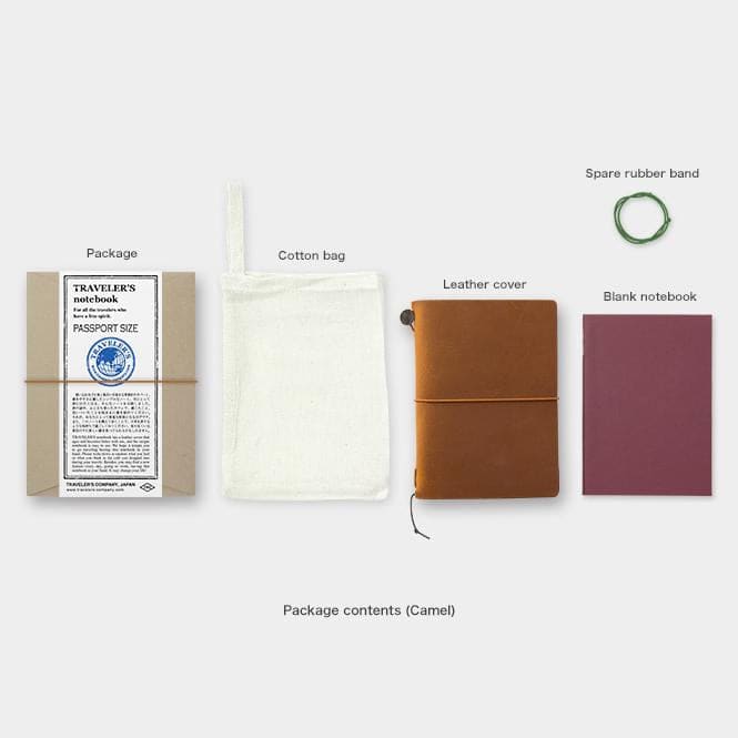 TRAVELER’S notebook cover Camel in Leather - Passport Size -