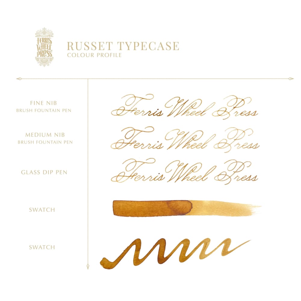 38ml Fountain Pen Ink - Russet Typecase - Ink