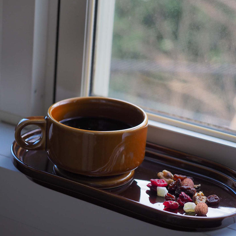Smith stacking Footed Soup mug - brown