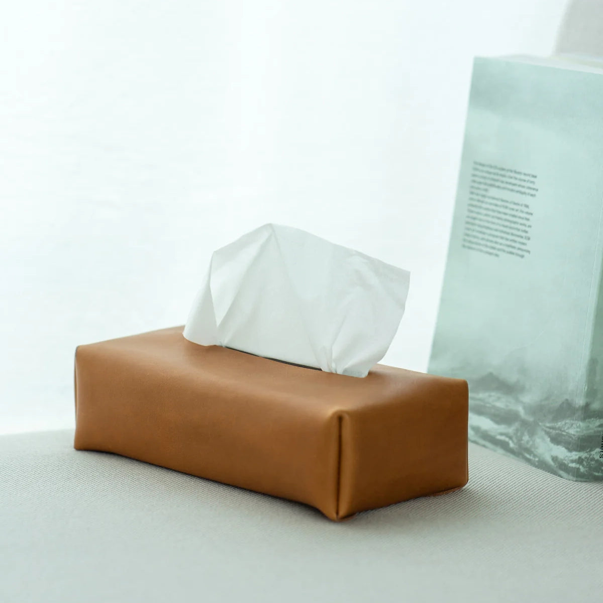 TISSUE COVER (oiled leather) brown