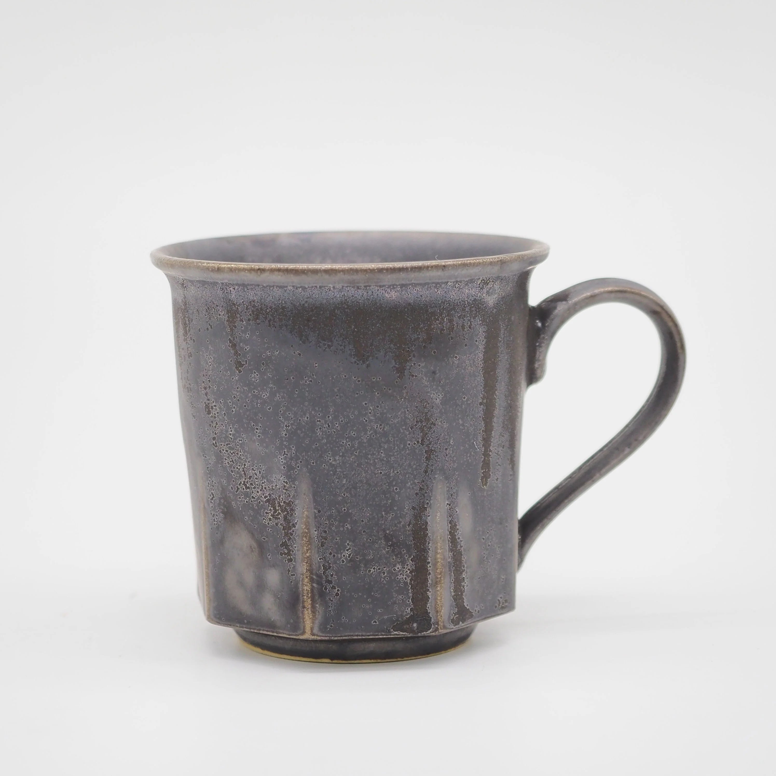 Ancient pottery octagonal mug cup brass