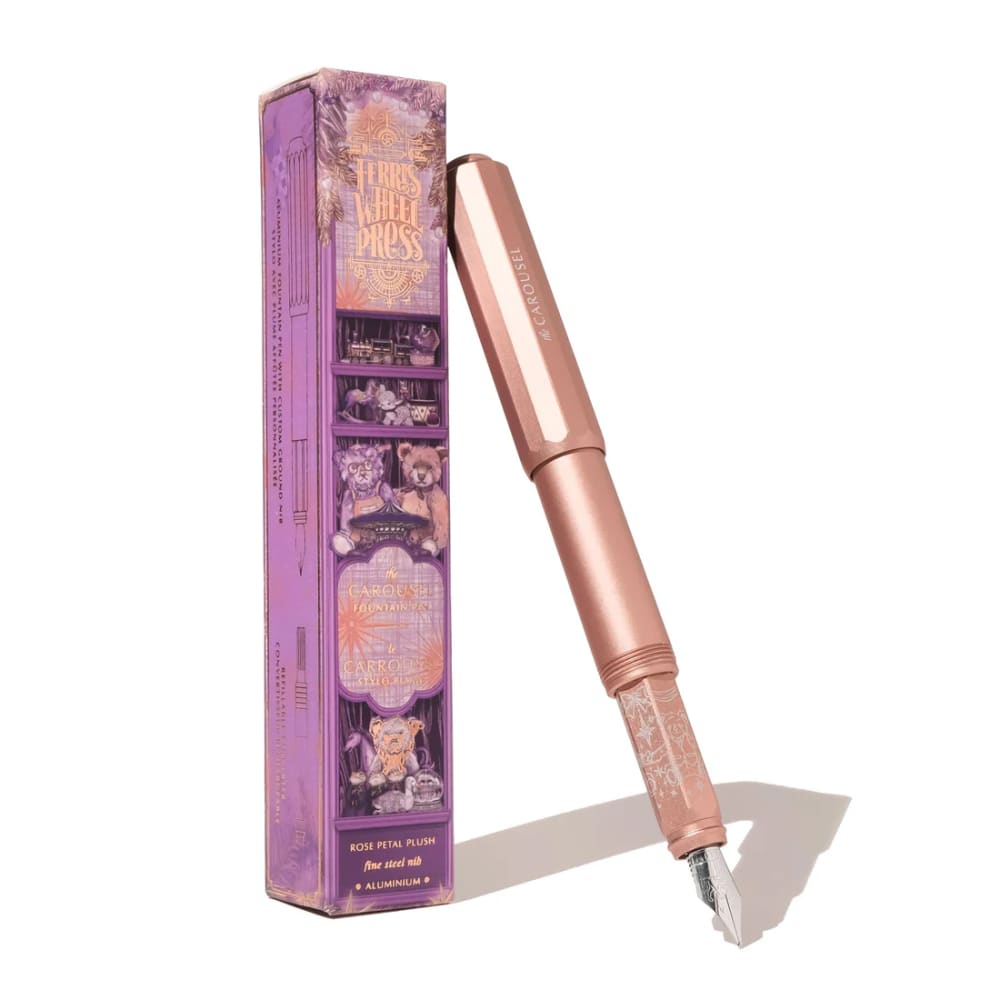 Aluminum Carousel - Rose Petal Plush - Fine - Fountain Pen