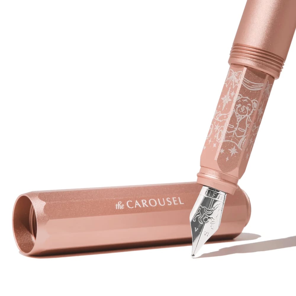 Aluminum Carousel - Rose Petal Plush - Medium - Fountain Pen