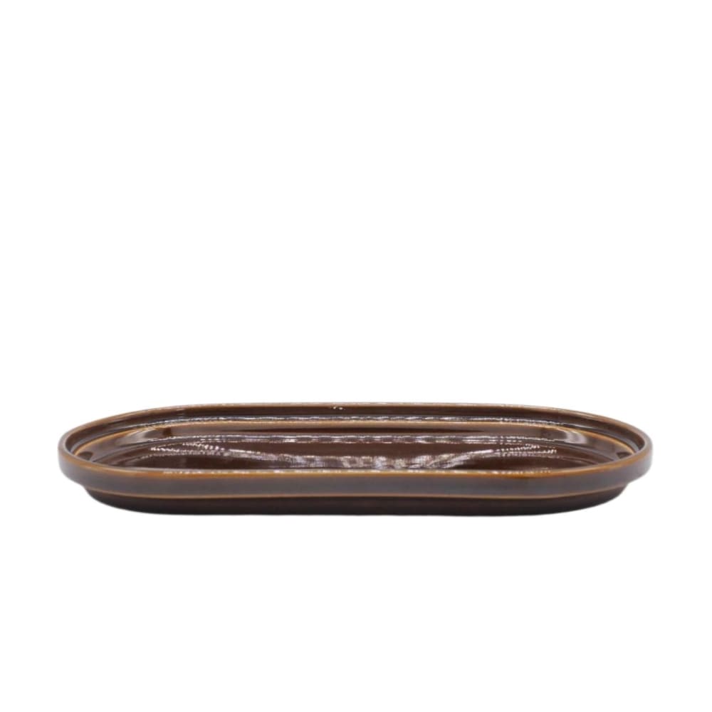 Smith stacking Oval Plate - brown