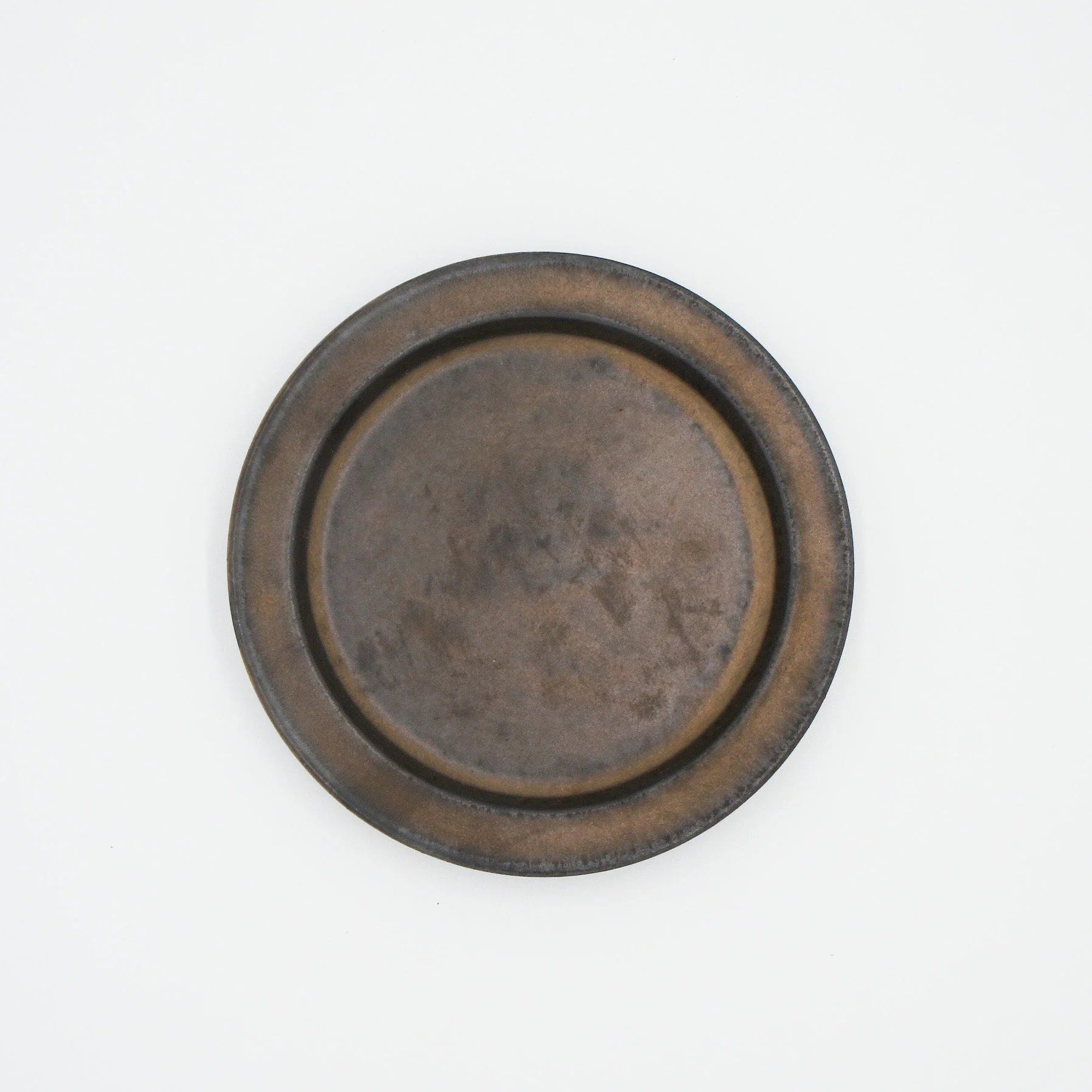 Ancient pottery plate S brass