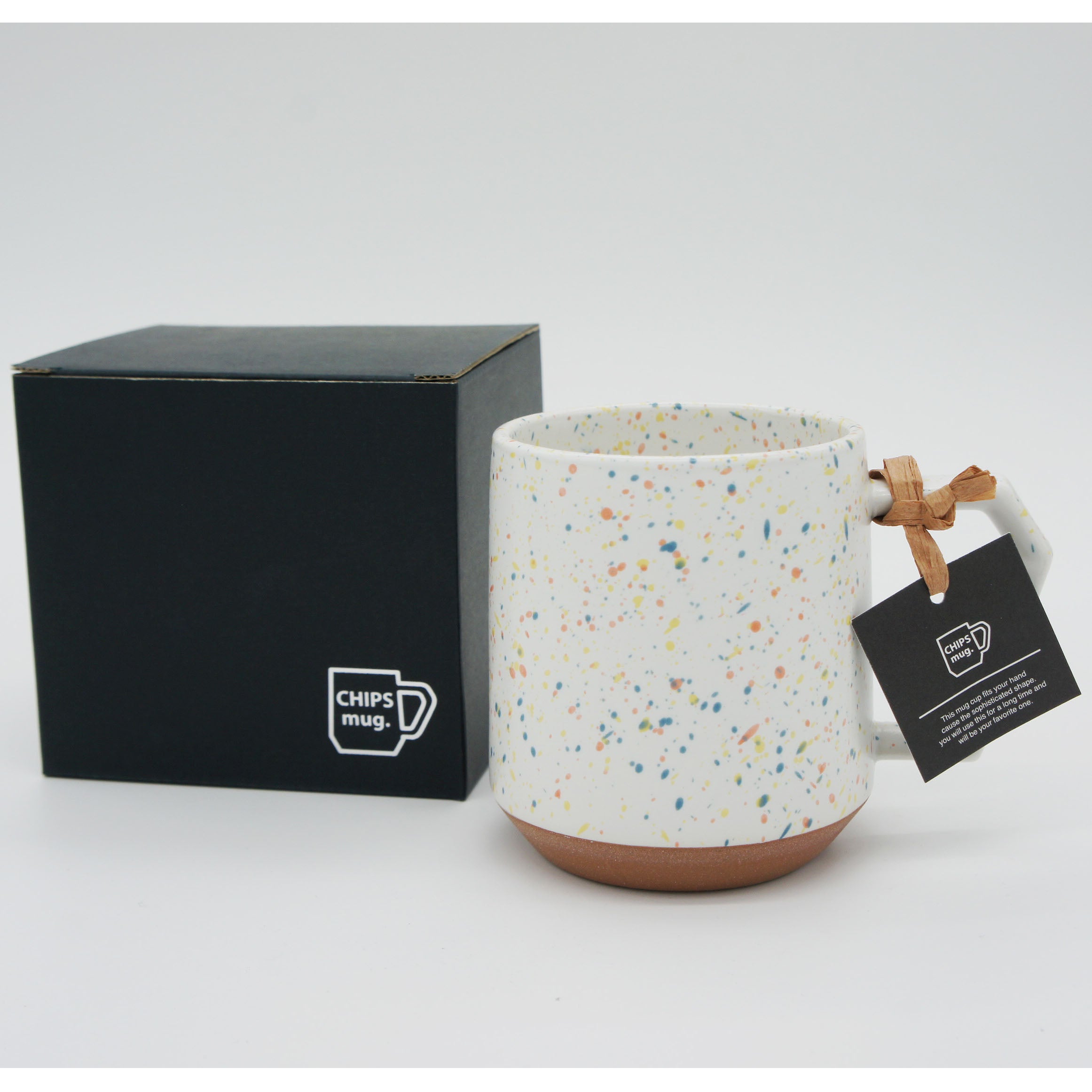 CHIPS MUG - splash white-orange