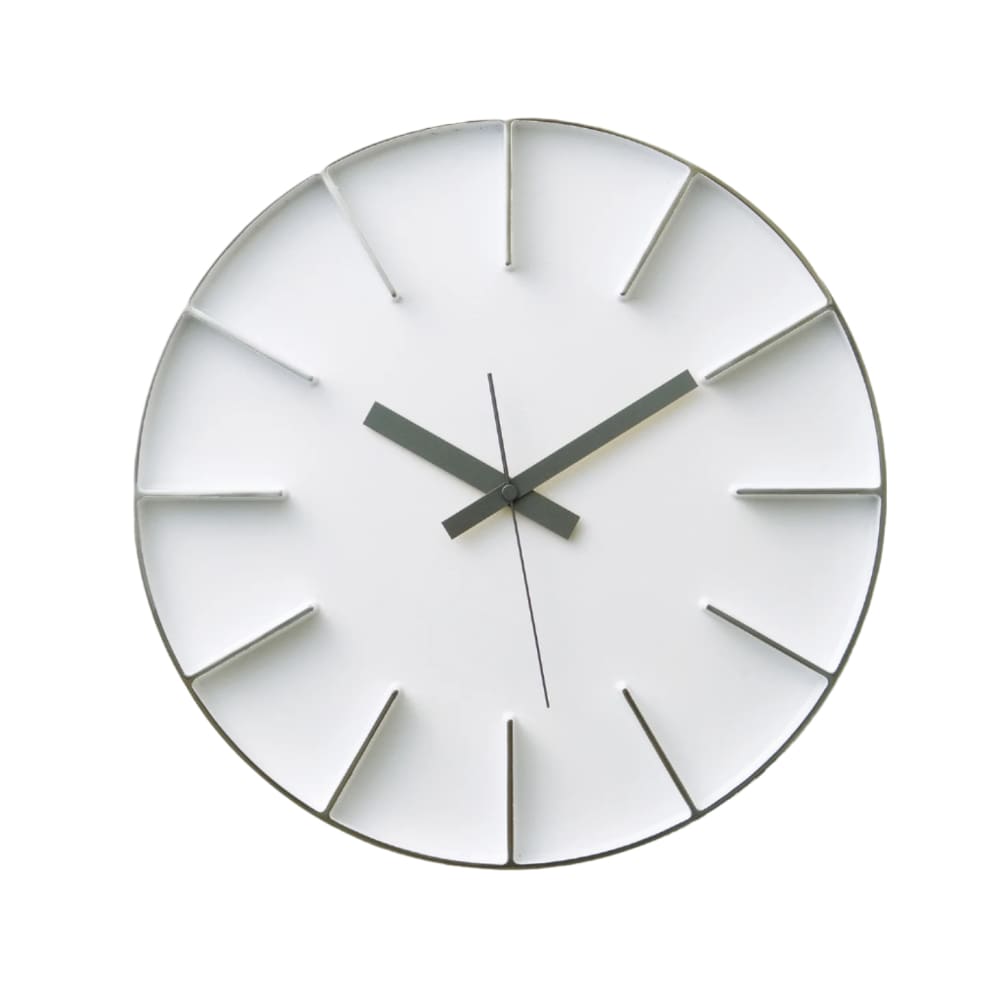 Edge Clock Aluminium groß, weiß
