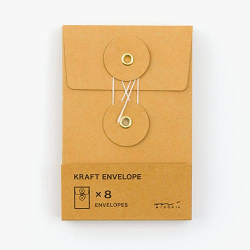 KRAFT ENVELOPE S Vertical with String Orange