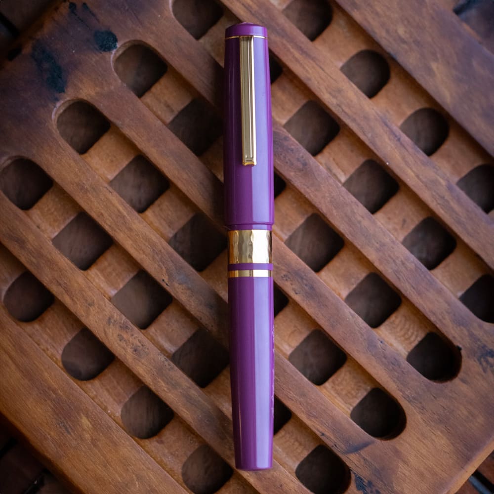 Model J Blackberry Ebonite with Gold trim - Medium