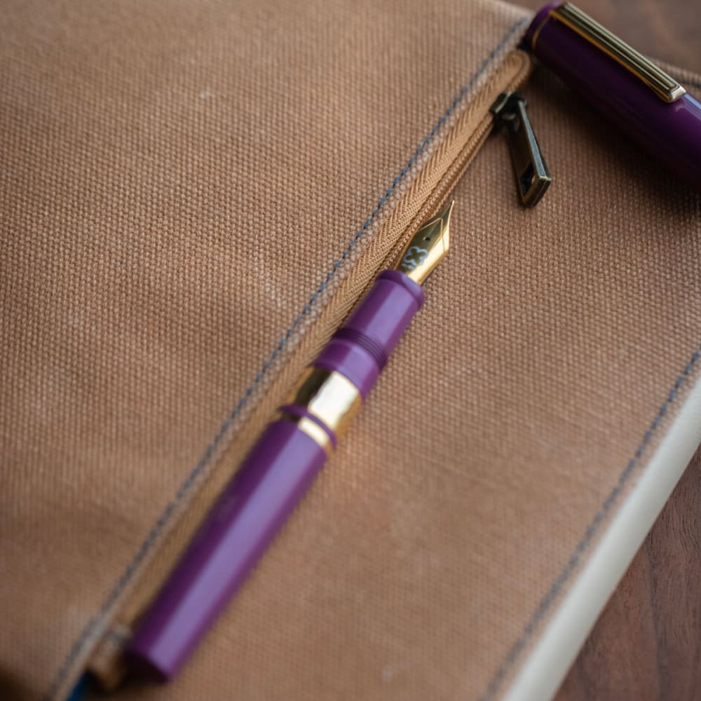 Model J Blackberry Ebonite with Gold trim - Medium