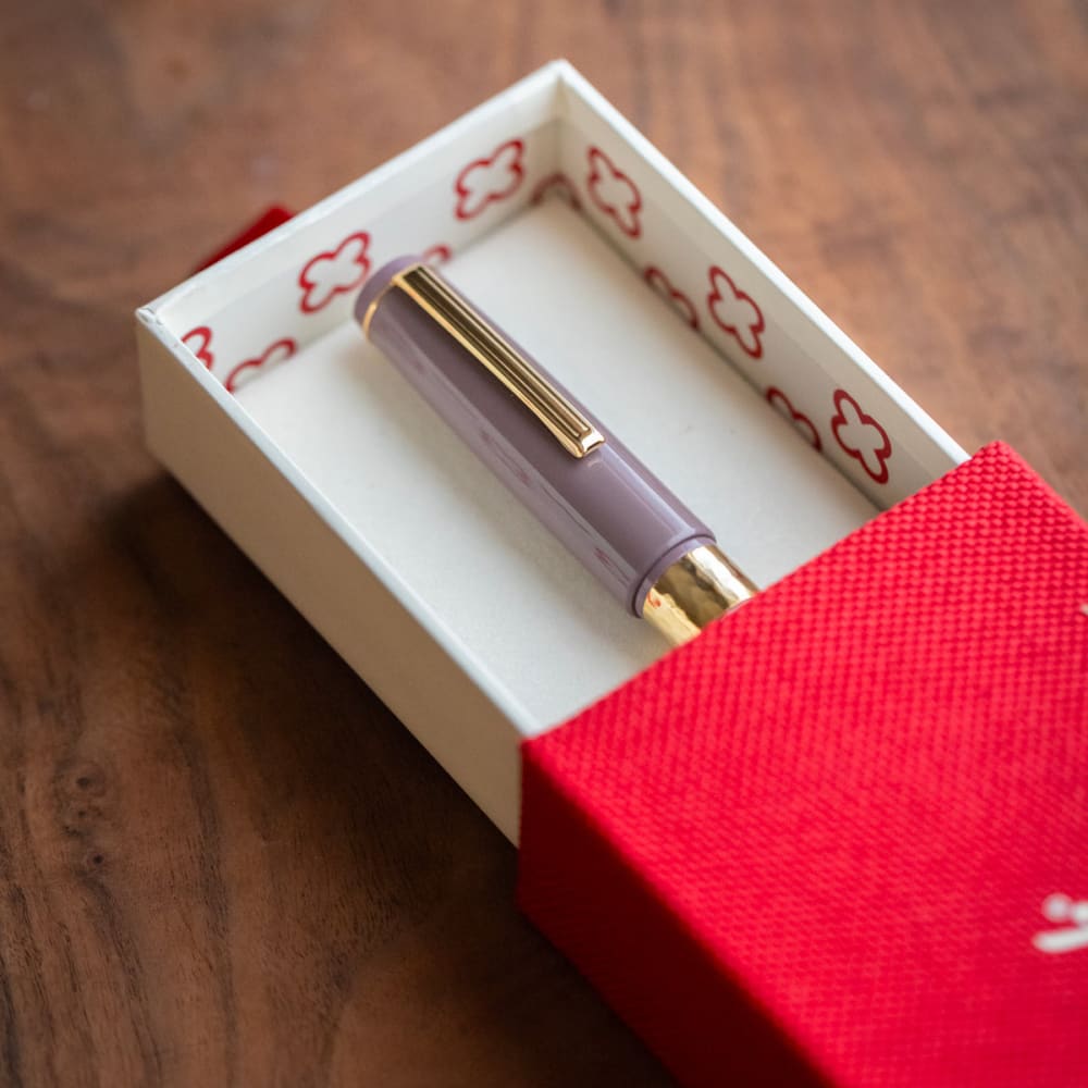 Model J Violet Ebonite with Gold trim - Medium - Fountain