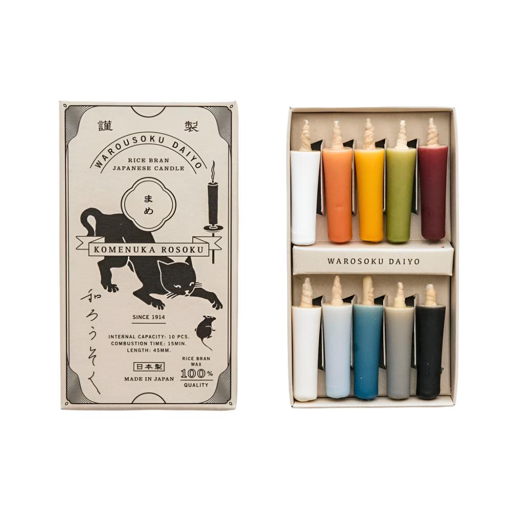 Rice Wax Candle Earth Colors pack of 10 - Candles