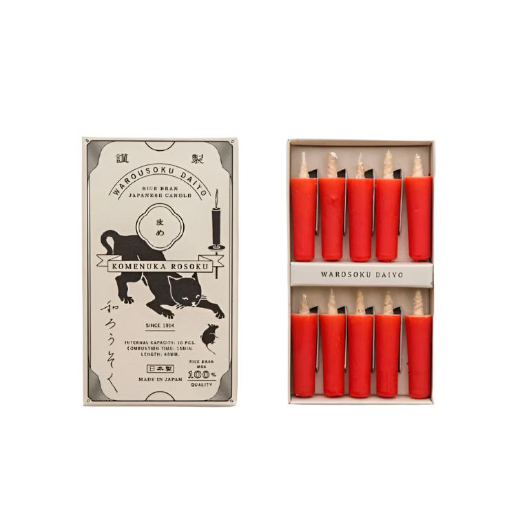 Rice Wax Candle Red pack of 10 - Candles