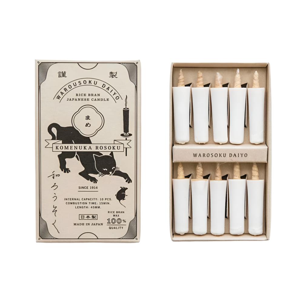 Rice Wax Candle White pack of 10 - Candles