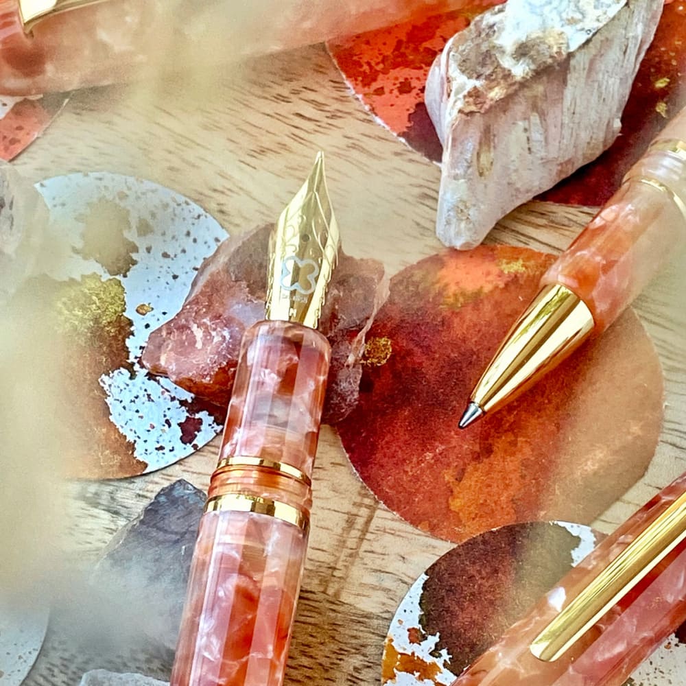Rollerball pen - Estie Petrified Forest - Gold Trim
