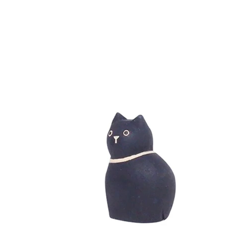 T-Lab./ Polepole Oyako/ Black Cat Child - Wooden Animal