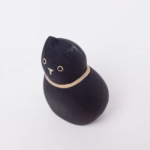 T-Lab./ Polepole Oyako/ Black Cat Child - Wooden Animal
